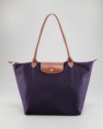 Longchamp LepLiage Medium Long Tote - Bilberry