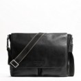 Coach Heritage Web Leather Messenger - Black